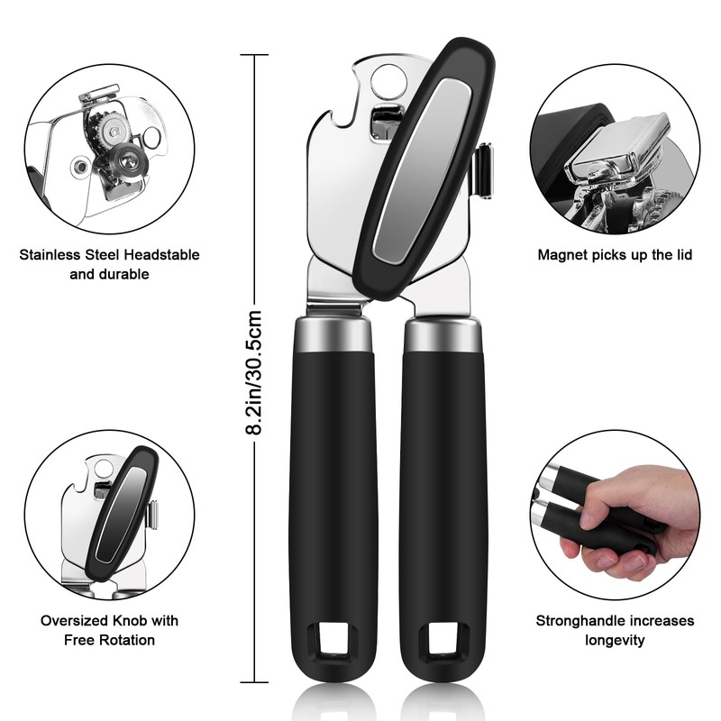 OGIMA Can Opener Manual, Stainless Steel Tin Openers, Effortlessly Open