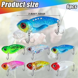 CZAYEFNH Fishing Lures 6 Pieces 3D Lifelike Multi Jointed Wobblers Rubber Fish for Trout Pike Fishing