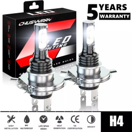 CHUSYYRAY CSP H4 LED Headlight Kit Light Bulbs High Low Beam 6500K HB2 9003 100W 80000LM