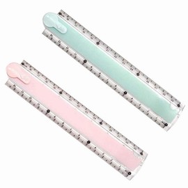 2 Pcs Folding Ruler Transparent Ruler Plastic Ruler Geometric Ruler School Stationery for Students Kids (Colour Random)