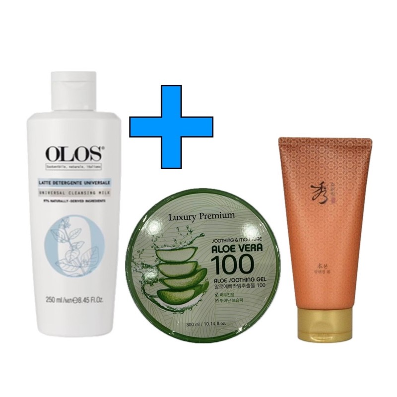 Italy Olos Cleansing Milk 250ml + Soothing Gel 300ml +
