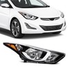 SCITOO LED Headlight Assembly Fit 2014-2016 For Hyundai Elantra Black