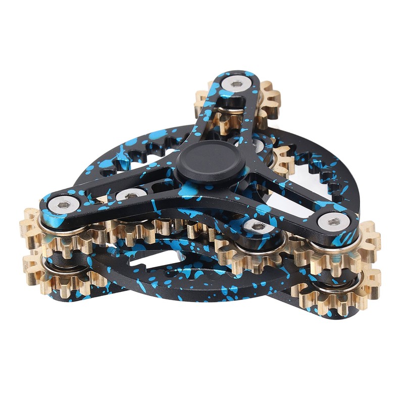 Pure Brass Gears Linkage Hand Gyroscope Toy Break Bad Habits