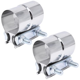 Exhaust Pipe Clamp 3.0 Inch Butt Joint Exhaust Clamp for 3" ID to 3" OD Pipe with Seal Band Clamp Sleeve 3 Inch Width 304 Stainless Steel (2PCS)