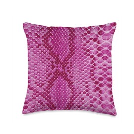 Leopard Print Animal Print Stylish Snake Pattern Design Pink Throw Pillow