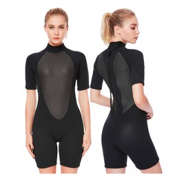 FLEXEL Shorty Wetsuit Women 3mm, Wet Suits for Mens in Cold Water, Neoprene Scuba Diving Suit for Surfing Swimming Snorkeling