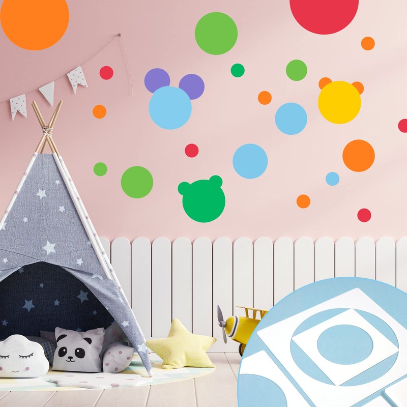 Large Circle Stencil for Painting,Reusable Plastic 8 Pcs Circle Templates