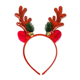 ZEYER Christmas Headbands Hair Bands Christmas Red Elk Antlers Headbands Holiday for Women and Girls Perfect Hair Accessories for Party and Cosplay