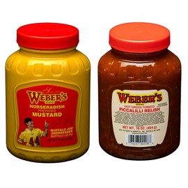 Weber’s Buffalo Favorites Bundle – Horseradish Mustard & Hot Green Tomato Piccalilli Relish (2-Pack, 16 oz Each) | Bold, Sweet & Spicy | Vegan & Gluten-Free