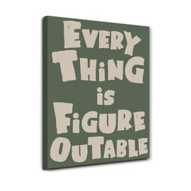 JINYO Everything is Figureoutable Office Canvas Wall Art Decor, Inspirational Motivational Wall Art Decor for Office, Office Artwork Wall Decor, 11x14Inch