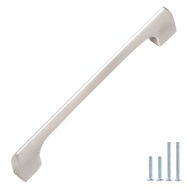 monti hardware | 15 Pack Brushed Nickel 6.3 Inch Hole Center | Solid Metal Cabinet Handles Bathroom Home Decor Drawer Pulls | Stainless Metal Kitchen Cabinet Handles | Etna Collection