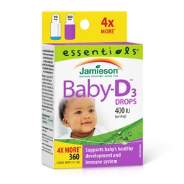 Jamieson Baby-D - 400 IU Vitamin D3 Droplets, 11.7 ml (Pack of 1)