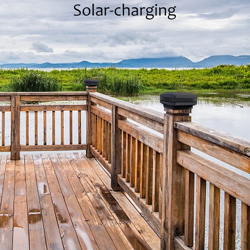 Solar Post Cap Lights Outdoor, FVTLED Solar Powered Fence Deck