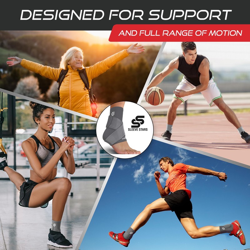 Sleeve Stars Ankle Brace for Sprained Ankle, Plantar Fasciitis Relief