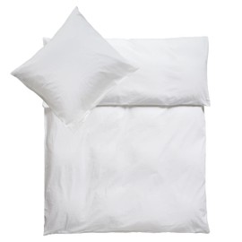 Julido Jersey Bedding Set and Pillowcase, 100% Cotton (Oeko-Tex). 2-Piece Bedding Set with Zip, Ultra Soft and Breathable (White, 100 x 135 + 40 x 60 cm)