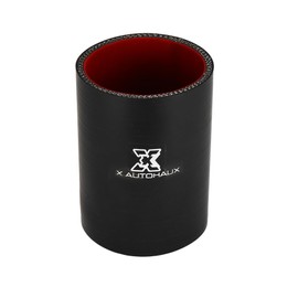 X AUTOHAUX 65mm 2.56" ID Straight Silicone Reducer Hose Silicone Hose Coupler Intercooler Tube Black Red for Car Intercooler Intake Piping