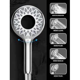 Cobbe - Cabezal de ducha de lluvia de alta presión con combo de mano, 2 modos fijos + 5 modos de pulverización manual, diseño desmontable, acoplamient
