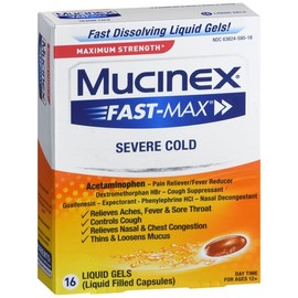Mucinex Fast-Max Cold & Flu Liquid Gels Maximum Strength 16 EA