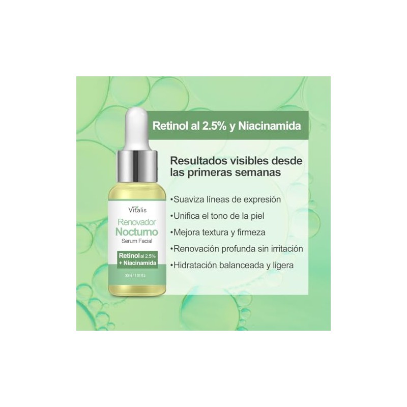 Sérum Retinol Botánico 2.5% + Niacinamida B3 – Anti-edad, Reduce