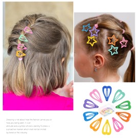 volumoon Girls' Hair Clips, Pack of 10, 3 cm/3.5 cm, Small Hair Clips, Baby Fine Hair, Children's Hair Clip, Colourful, Cute Hair Clips, Metal Hair Accessories for Baby, Toddler, Children, Girls, Gift