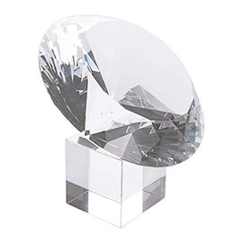 LONGWIN Huge 150mm (5.9 in.) Crystal Polyhedron Diamond Paperweight Wedding Home Decoration Christmas Centerpieces(Clear)