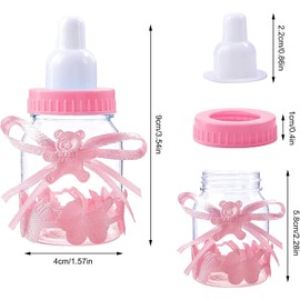 Meet-shop Candy Bottle, Reusable Candy Bottles, Pack of 12, Gift Box, Candy Box for Boys, Girls, Party, Christening, Pink