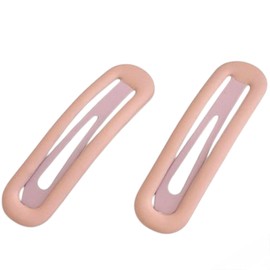 2 Pcs 2.5 Inch Matte Metal Snap Hair Clips Grips Hair Barrettes Rectangle BB Clips Pins for Girls, Women, Hair Accessories, keep loose hairs bangs and flyaways away from face (Pink)