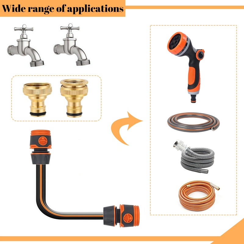 2Pcs Brass Hose tap Connector,3/4 inch Tap Connector for Garden