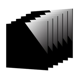 Gute 6Pcs Cast Acrylic Sheet,Acrylic Sheet Opaque Plastic Sheet 8 x 8 Inch (.118" Thick) for Signs, DIY Display Projects, Craft and Easy to Cut（Black）