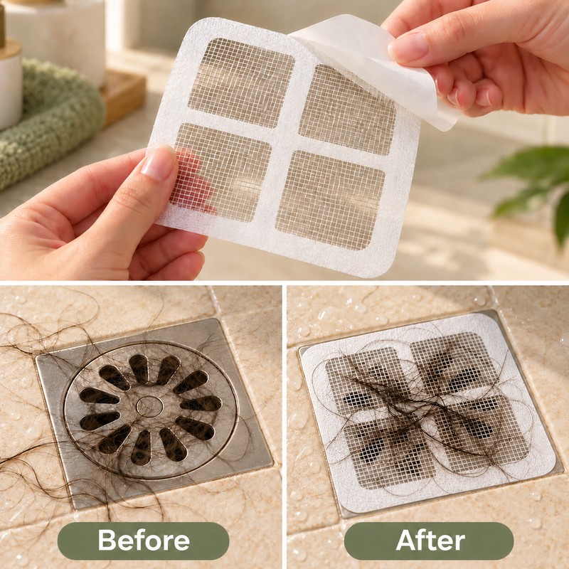 50 PCS Disposable Shower Drain Hair Catcher Mesh Shower Drain
