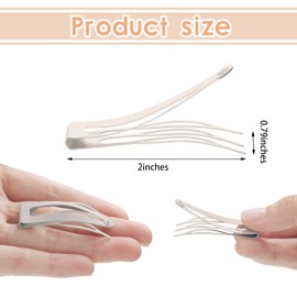 Chinco 24 Pieces Double Grip Hair Clips Metal Snap Hair Clips Women Hair Barrettes for Hair Making, Salon Supplies (Beige, 2 Inch)