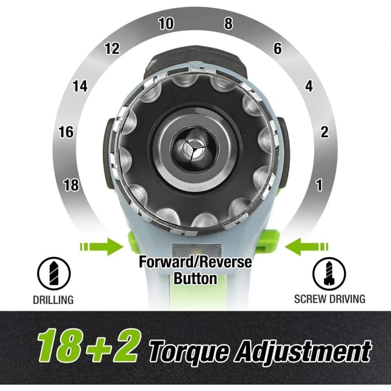 WORKPRO 20V Cordless Drill/Driver Kit 3/8'' W/ 2.0 Ah Li-ion