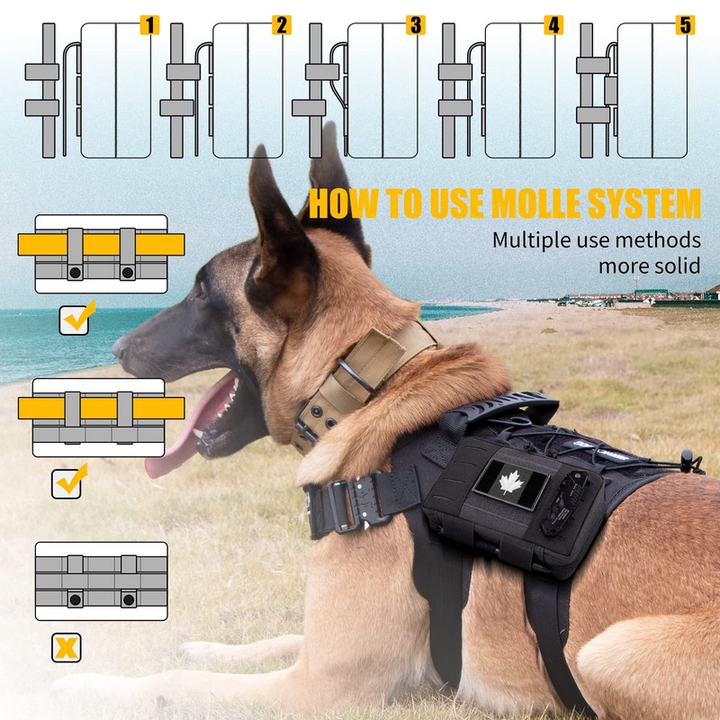 bvya Tactical EDC Utility Pouch, Molle Admin Pouch Horizontal Tool