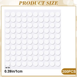 SmallCat 200pcs Double Sided Foam Dots, Self-Adhesive Mini Foam Dot Circles, Round EVA Tape for Wall Decoration Poster Greeting Cards Birthday Cards Invitation DIY Crafts- White