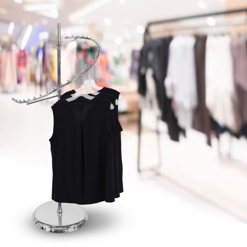 SSWBasics Sleek Chrome Spiral Clothing Rack - 29 Ball Retail