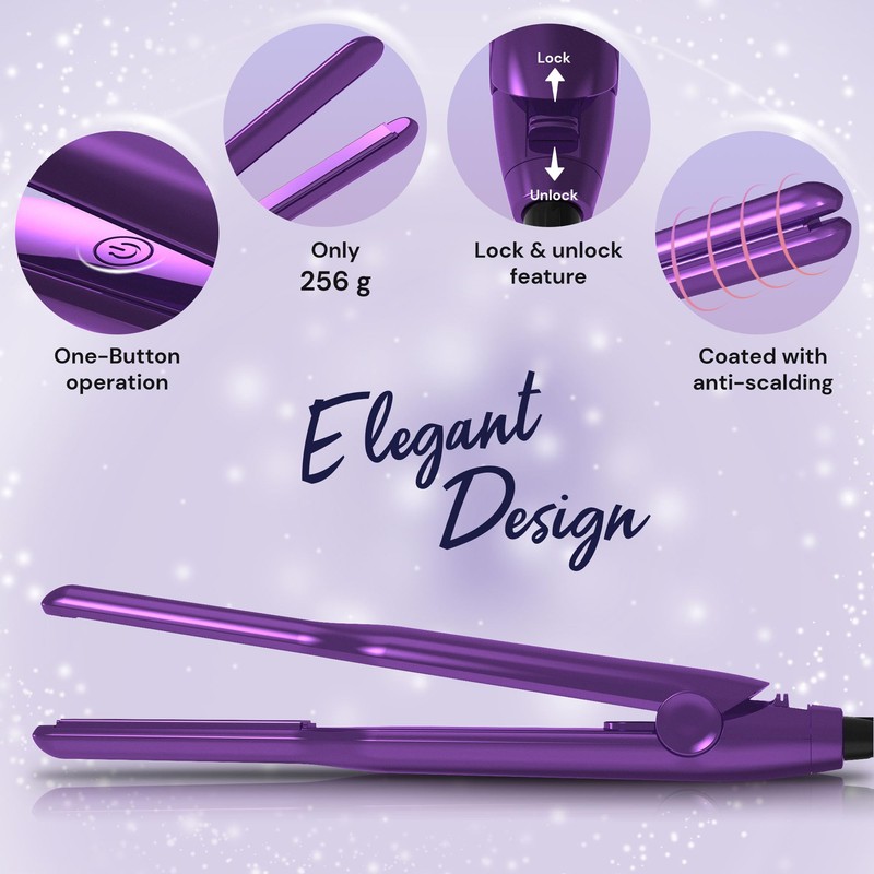 Manelix 0.3 Inch Super Slim Design Mini Flat Iron for
