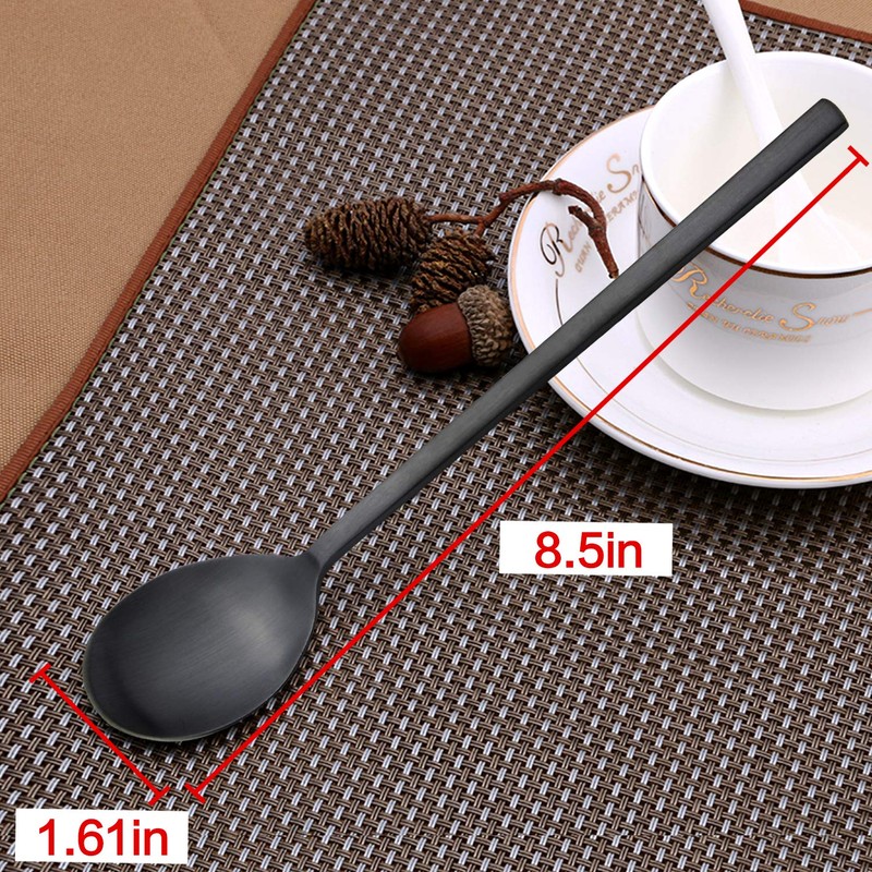 AOOSY 4 Pieces Soup Spoons Stainless Steel Round Tablespoons, 8.5