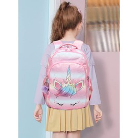 Kimwadalh Glitter School Bag for Girls School Bag School Backpack Girls Boys Backpack Leisure Backpack Children's Backpack Ergonomic Girls Backpack Teenager, Glitter colour gradient pink, Rucksack