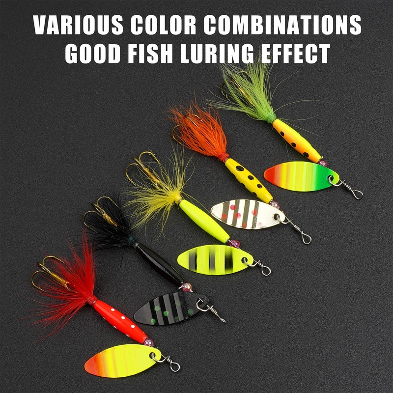 Fishing Lures Spinner Bait Set, 5pcs/10pcs/16pcs Multi Colored Fishing Spinner