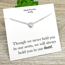 Miscarriage Message Card, Silver Heart Necklace (Box) Pregnancy Loss, Miss Fit Boutique