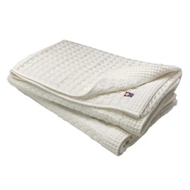 Imabari Towel, Set of 2 Bath Towels, Waffle Weave, Off-White, 23.6 x 49.2 inches (60 x 125 cm)