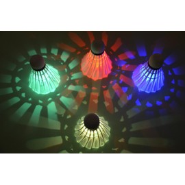 Binnan 4 Pieces Steering Wheel Badminton, LED Badminton Glow for Sports Activities Indoor and Outdoor Super Durable Badminton Shuttlecock