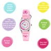 Tikkers Girls Pink Canvas Rip Strap Heart Watch, Purse and