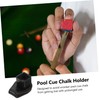 SAFIGLE Ergonomic Leather Chalk Holder for Pool Cues Durable Billiard