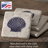 Thirstystone Scallop Shell 4 Pack Natural Travertine Absorbent Stone Coasters