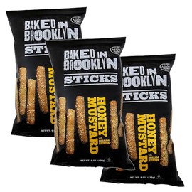 Baked in Brooklyn Honey Mustard Breadsticks with Sesame Seeds - 3 Pack