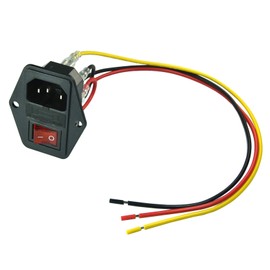 FILSHU 10A 250V Power Socket Inlet Module Plug Switch 10A Fuse with Wiring，iec320 c14 power socket with illuminated switch fuse holder(PACK OF 2)