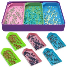 FineGood Diamond Art Trays, 3 Sizes, 10 Pieces, Diamond Art Painting Kits, Beads, Sorting Trays, Diamond Art Storage, Accessories for DIY Crafts