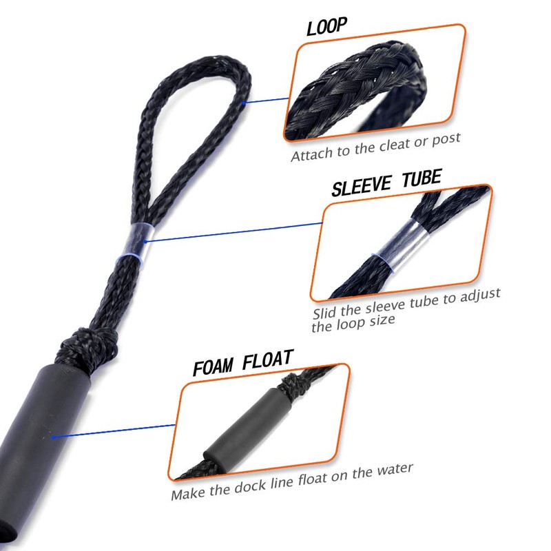 Bungee Dock Line Mooring Rope Bungee Cord for Boats Kayak