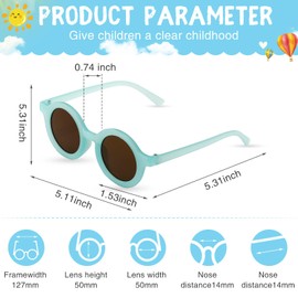 24 Pair Kids Round Flower Sunglasses Flower Shaped Sunglasses Cute Baby Sunglasses Colorful Toddler Eyewear Glasses for Kids (Retro Round)